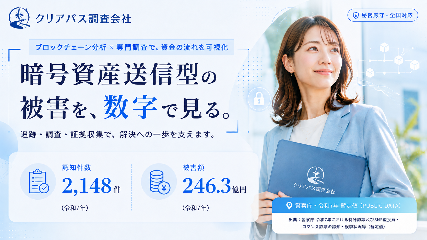 暗号資産詐欺の被害を数字で見える化し、調査を支援する担当者